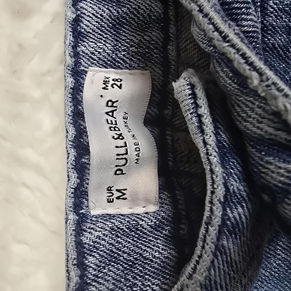 Pull & Bear Denim Mini Skirt with Frayed Hem Size M - Picture 5 of 9